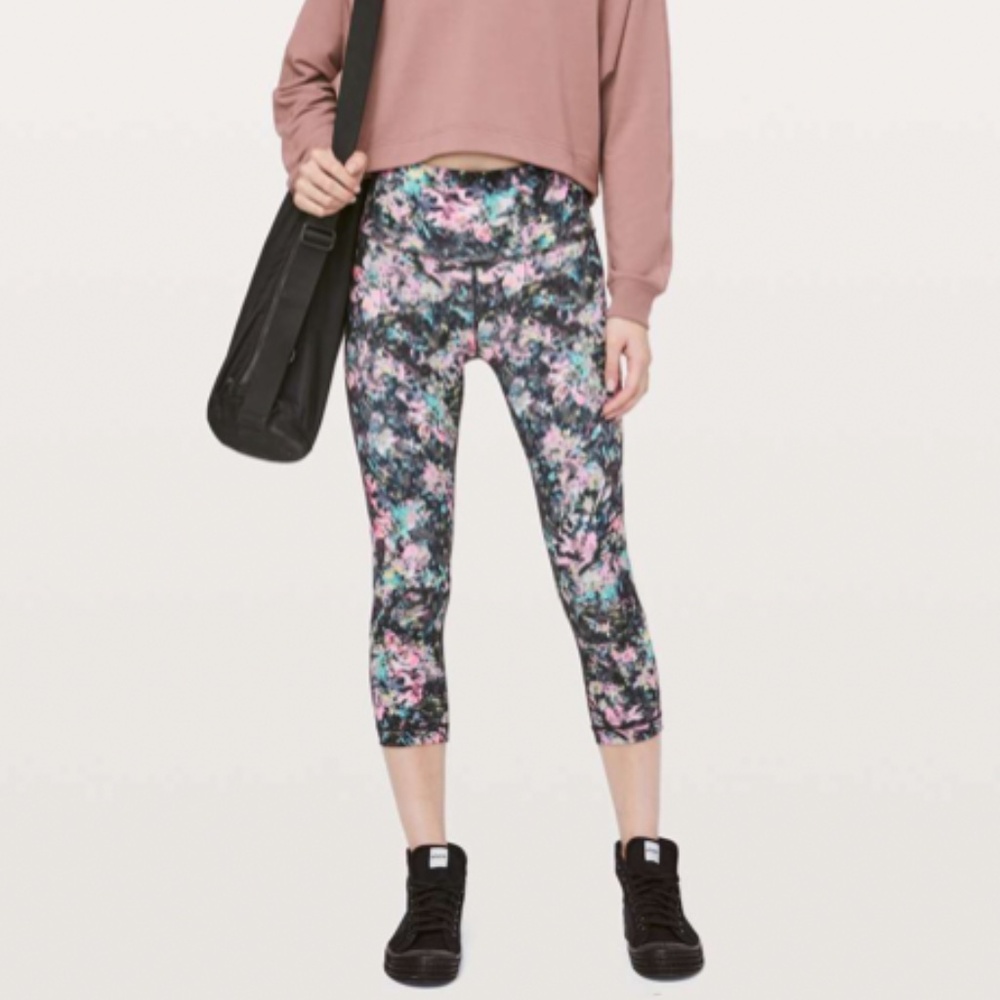 Lululemon Wunder Under Crop High-Rise Full-On Luon 21" Dappled Daze Multi Size 4